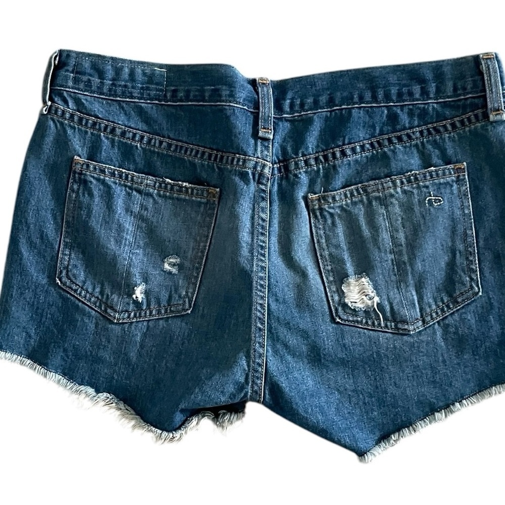 rag & bone Blue Distressed Jean Shorts - Picture 2 of 9